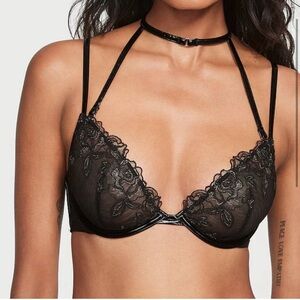 Victoria's Secret Midnight Affair Embroidery Low-Cut Demi Bra . Sz 34D